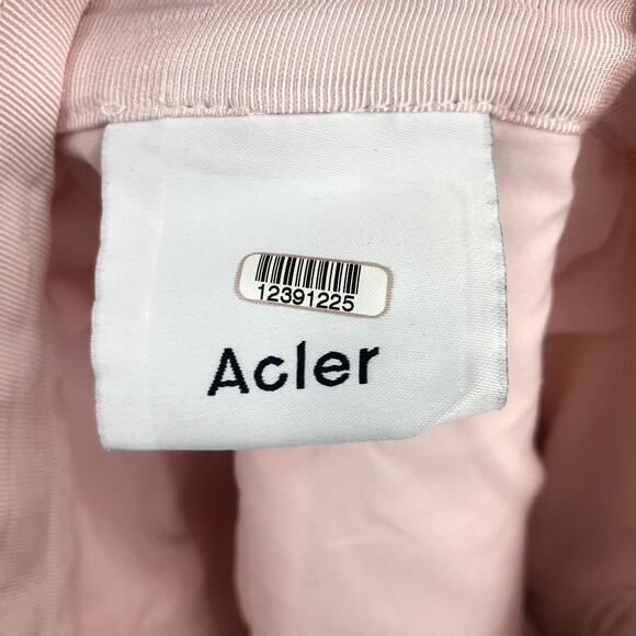 Acler Lynn Mini Skirt 4 High Waist Button Front Flap Pockets A-Line Pink - Picture 4 of 10